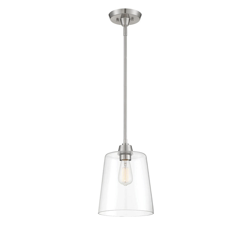 1-Light Pendant in Brushed Nickel