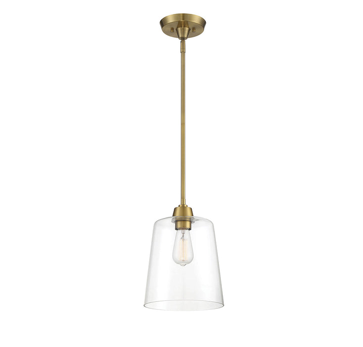 1-Light Pendant in Natural Brass