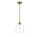 1-Light Pendant in Natural Brass