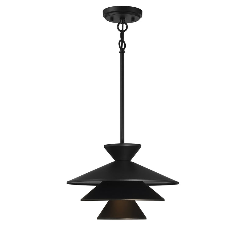 Meridian (M70096MBK) 1-Light Pendant in Matte Black