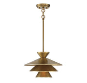 Meridian (M70096NB) 1-Light Pendant in Natural Brass