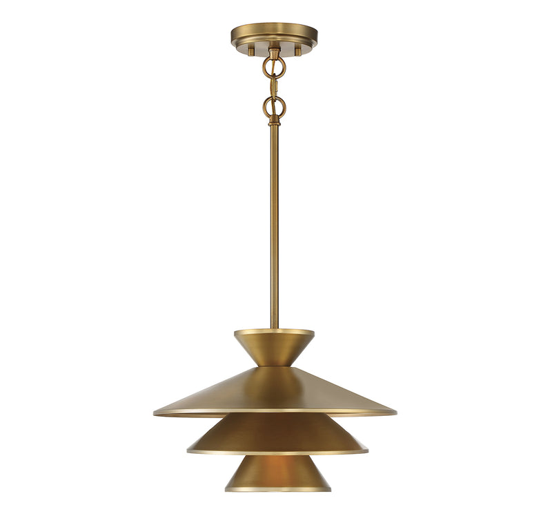 Meridian (M70096NB) 1-Light Pendant in Natural Brass
