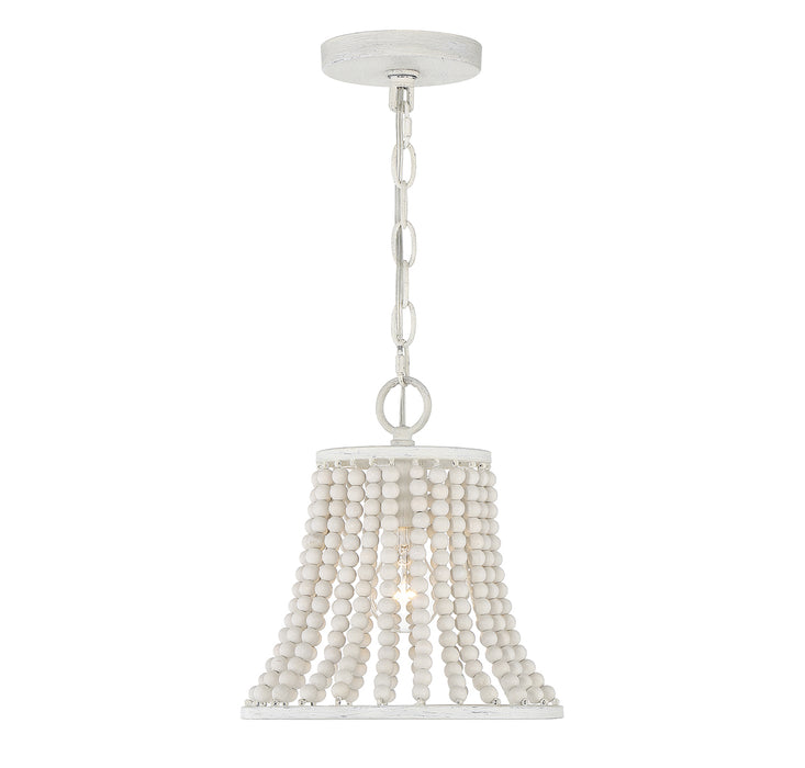Meridian (M70098WW) 1-Light Pendant in Weathered White