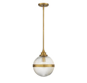 Meridian (M70100NB) 1-Light Mini Pendant in Natural Brass