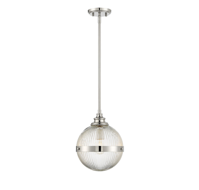 Meridian (M70100PN) 1-Light Mini Pendant in Polished Nickel