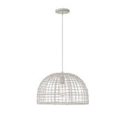 Meridian (M70105WR) 1-Light Pendant in White Rattan with a White Socket