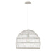 Meridian (M70106WR) 1-Light Pendant in White Rattan with a White Socket
