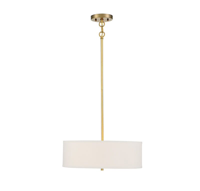 Meridian (M70109NB) 3-Light Pendant in Warm Brass