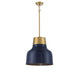 Meridian (M70115NBLNB) 1-Light Pendant in Navy Blue with Natural Brass