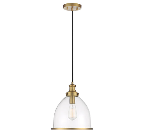 1-Light Pendant in Natural Brass