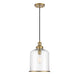 1-Light Pendant in Natural Brass
