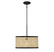 Meridian (M7018MBK) 1-Light Pendant in Natural Cane with Matte Black