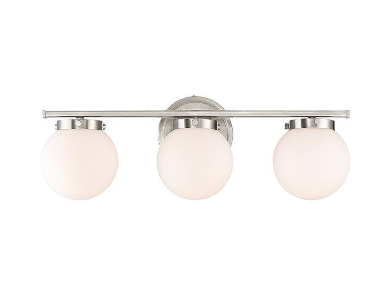 Meridian (M80023BN) 3-Light Bathroom Vanity Light in Brushed Nickel