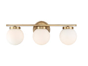 Meridian (M80023NB) 3-Light Bathroom Vanity Light in Natural Brass