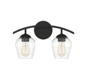 2-Light Bathroom Vanity Light in Matte Black