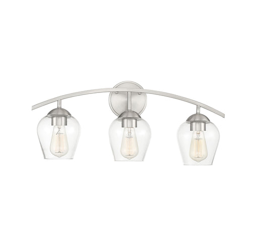 3-Light Bathroom Vanity Light in Brushed Nickel