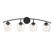 4-Light Bathroom Vanity Light in Matte Black