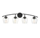 4-Light Bathroom Vanity Light in Matte Black