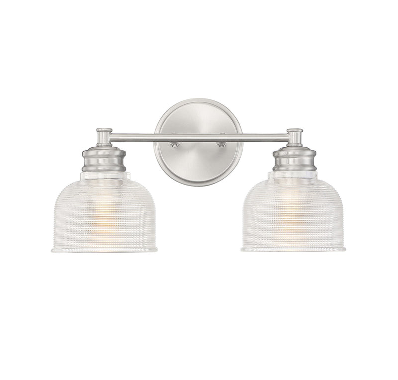 2-Light Bathroom Vanity Light in Brushed Nickel