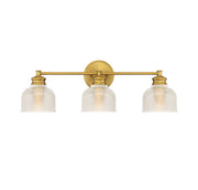 3-Light Bathroom Vanity Light in Natural Brass