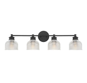 4-Light Bathroom Vanity Light in Matte Black