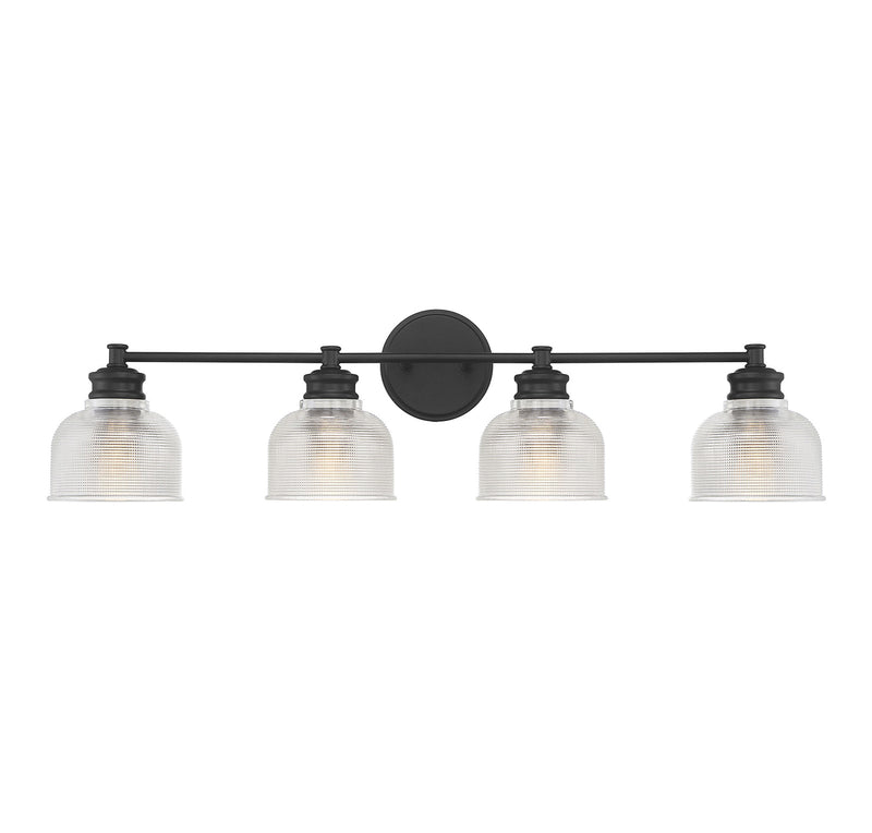 4-Light Bathroom Vanity Light in Matte Black