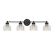 4-Light Bathroom Vanity Light in Matte Black