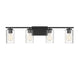 4-Light Bathroom Vanity Light in Matte Black