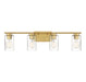 4-Light Bathroom Vanity Light in Natural Brass