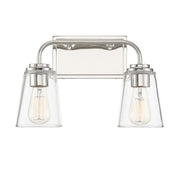 2-Light Bathroom Vanity Light in Polished Nickel