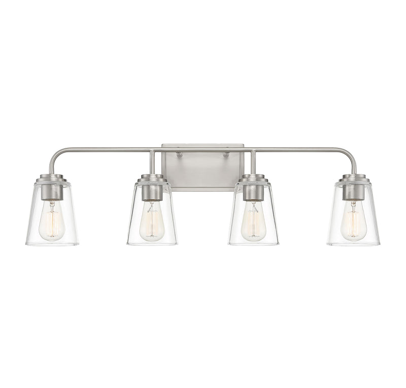 4-Light Bathroom Vanity Light in Brushed Nickel