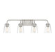 4-Light Bathroom Vanity Light in Brushed Nickel