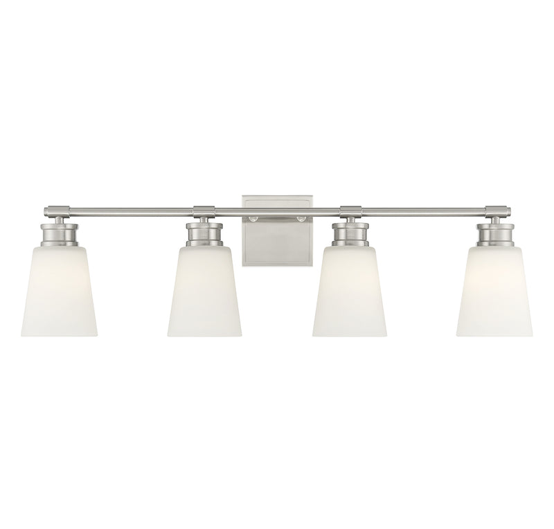 4-Light Bathroom Vanity Light in Brushed Nickel