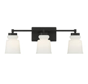 3-Light Bathroom Vanity Light in Matte Black