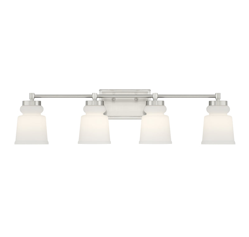 4-Light Bathroom Vanity Light in Brushed Nickel