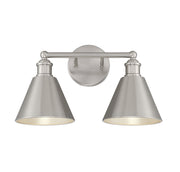 Meridian (M80063BN) 2-Light Bathroom Vanity Light in Brushed Nickel