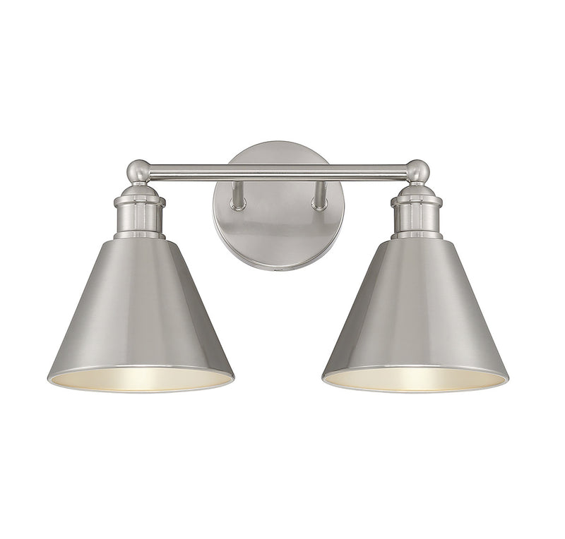 Meridian (M80063BN) 2-Light Bathroom Vanity Light in Brushed Nickel