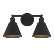 Meridian (M80063MBK) 2-Light Bathroom Vanity Light in Matte Black