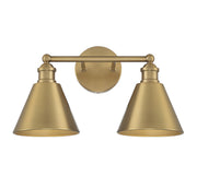 Meridian (M80063NB) 2-Light Bathroom Vanity Light in Natural Brass