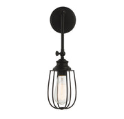 1-Light Adjustable Wall Sconce in Matte Black