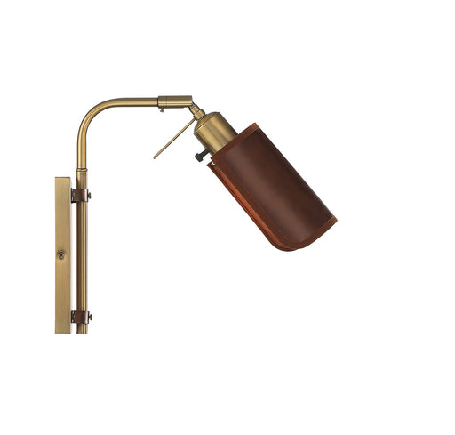 Meridian (M90062NB) 1-Light Adjustable Wall Sconce in Natural Brass
