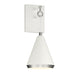 1-Light Wall Sconce in White with Polished Nickel