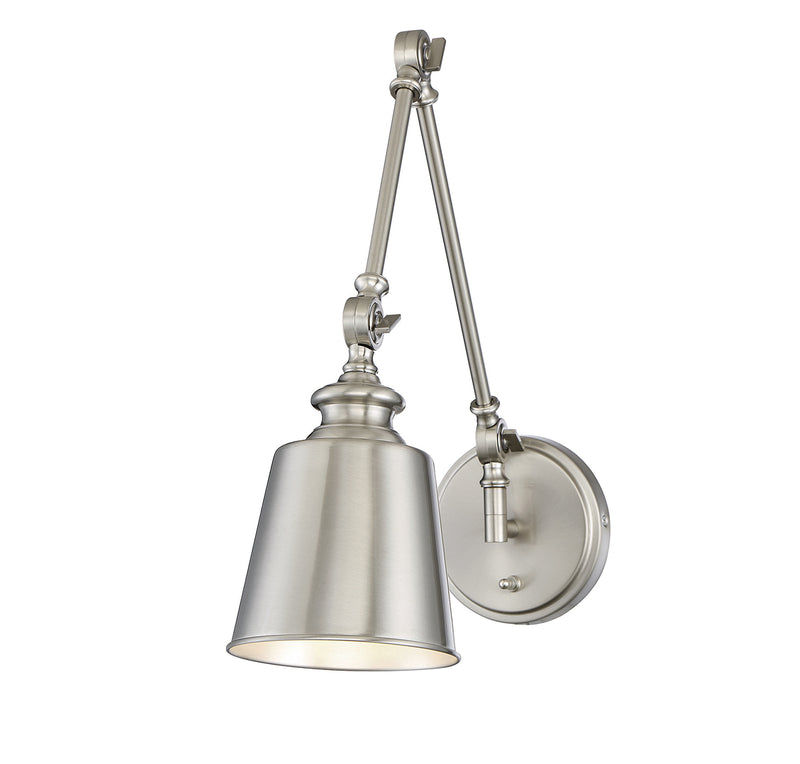 Meridian (M90089BN) 1-Light Adjustable Wall Sconce in Brushed Nickel (Set of 2)