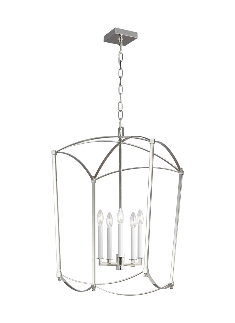 Thayer Chandelier in Polished Nickel - Lamps Expo