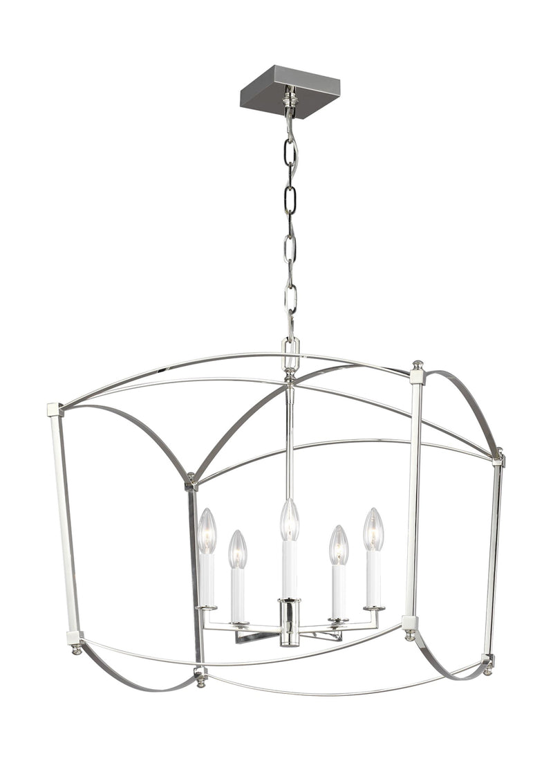 Thayer Chandelier in Polished Nickel - Lamps Expo