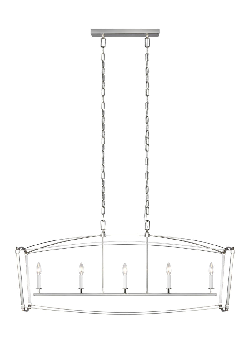 Thayer Chandelier in Polished Nickel - Lamps Expo