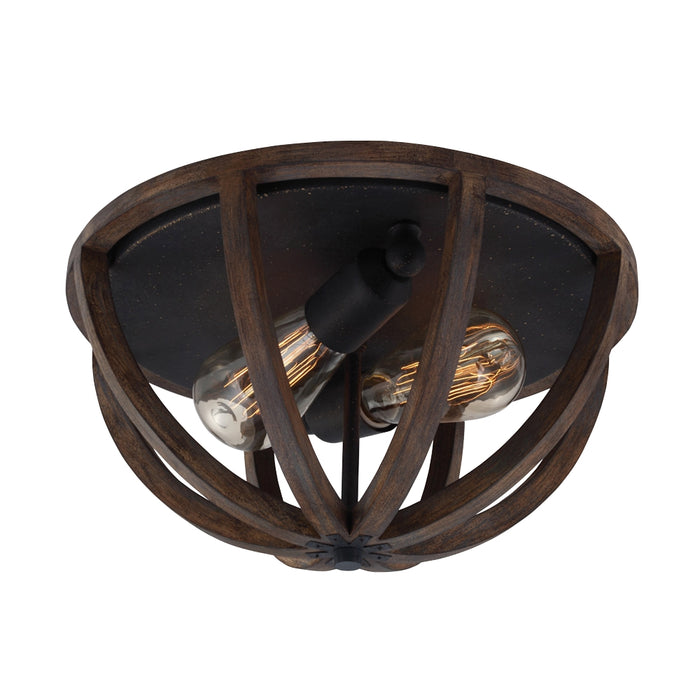 Allier Ceiling Light in Weathered Oak Wood/Antique Forged Iron - Lamps Expo