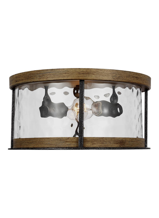 Angelo Ceiling Light in Distressed Weathered Oak/Slate Grey Metal - Lamps Expo