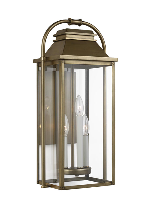 Wellsworth Outdoor Lighting in Painted Distressed Brass - Lamps Expo