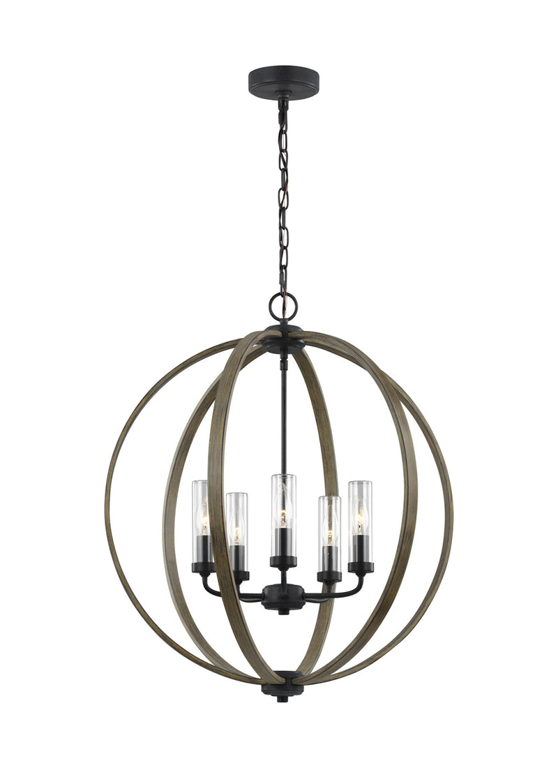Allier Outdoor Lighting in Weathered Oak Wood/Antique Forged Iron - Lamps Expo